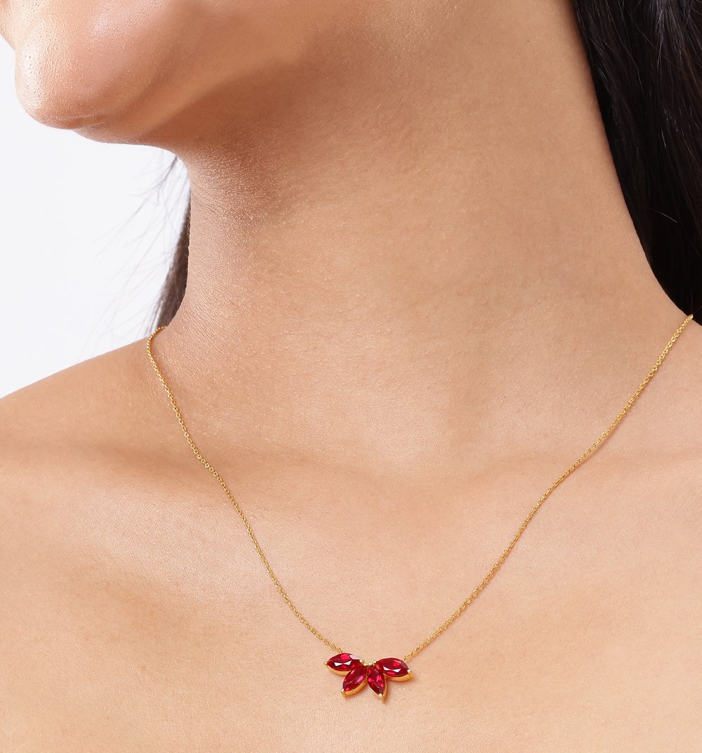 Sanguine Ray Pendant Chain (925 Real Silver) - Gold